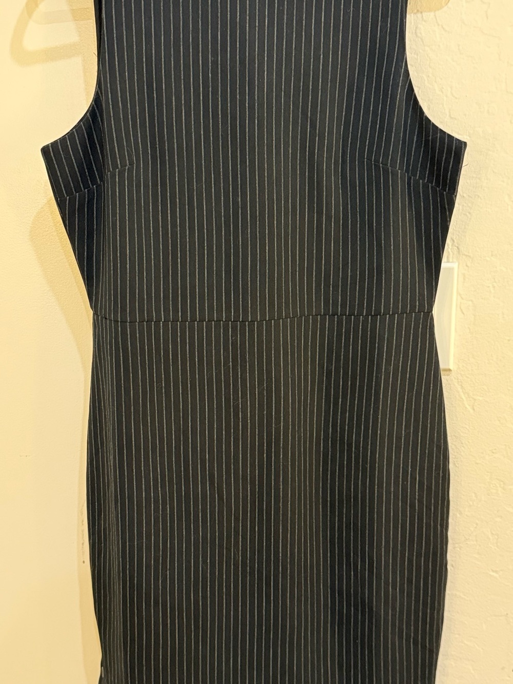 Banana Republic Navy Pinstripe Midi Dress